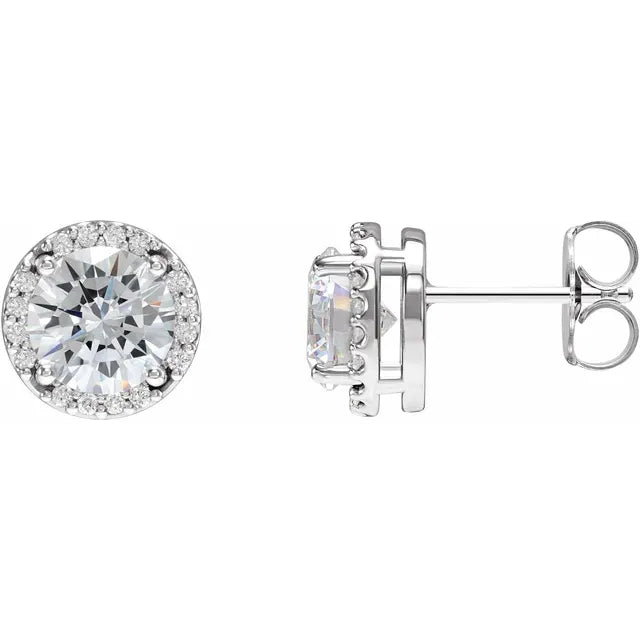 14k guldørering med diamanter og moissanite