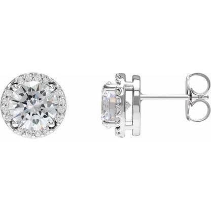 14k guldørering med diamanter og moissanite