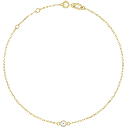14k Guldhalskæde med diamant