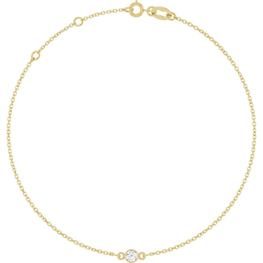 14k Guldhalskæde med diamant