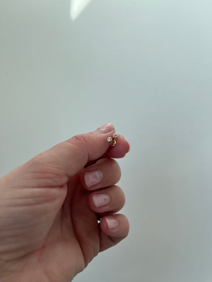 14k petit laboratoriedyrkede diamantørestikker