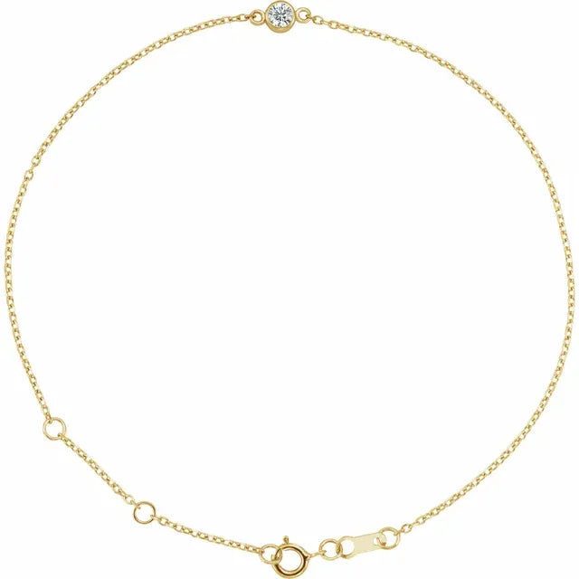 14k Guldarmbånd med diamant