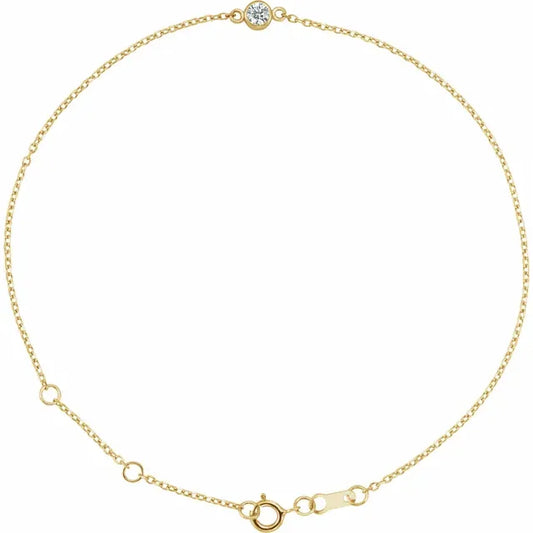 14k Guldarmbånd med diamant