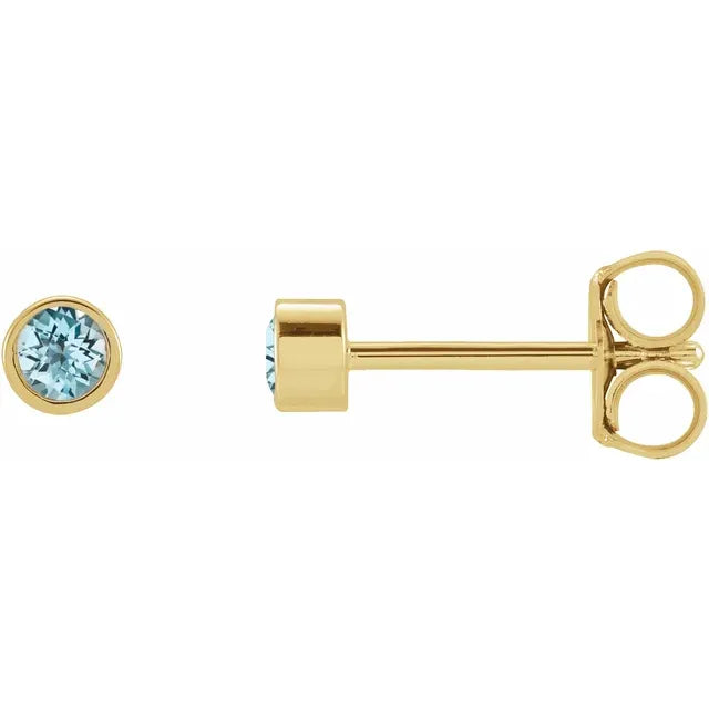 Petit Bezel 14kt lyseblå topas