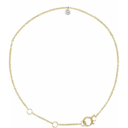 14k guld petit armbånd med diamant