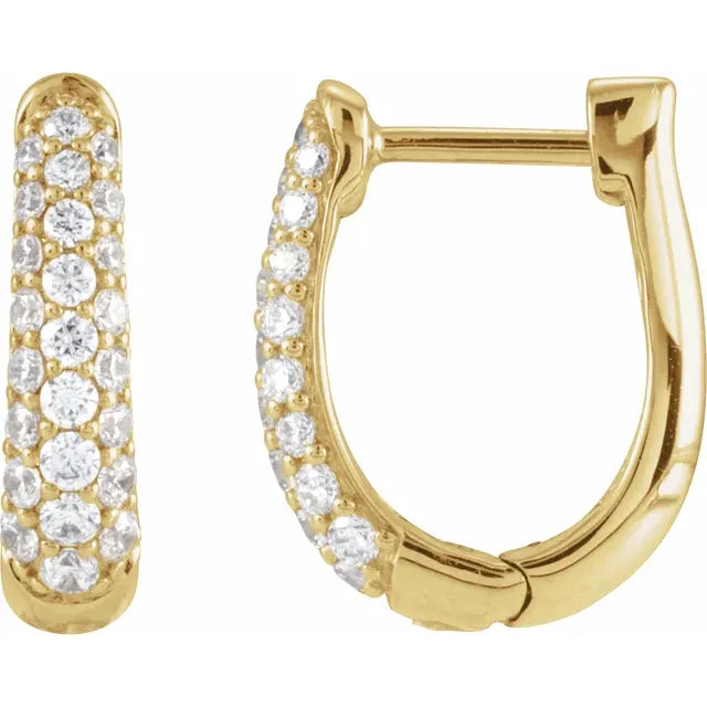 14 kt. Guld Hoops med 0,20ct laboratoriedyrkede diamanter