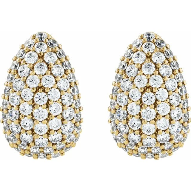 Pavé dråbe-øreringe i 14 kt. guld med 1,75ct laboratorie dyrkede diamanter