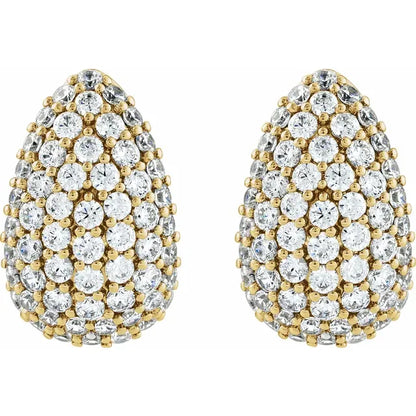 Pavé dråbe-øreringe i 14 kt. guld med 1,75ct laboratorie dyrkede diamanter