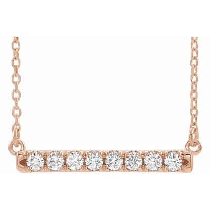 14 kt guldhalskæde med diamantbar