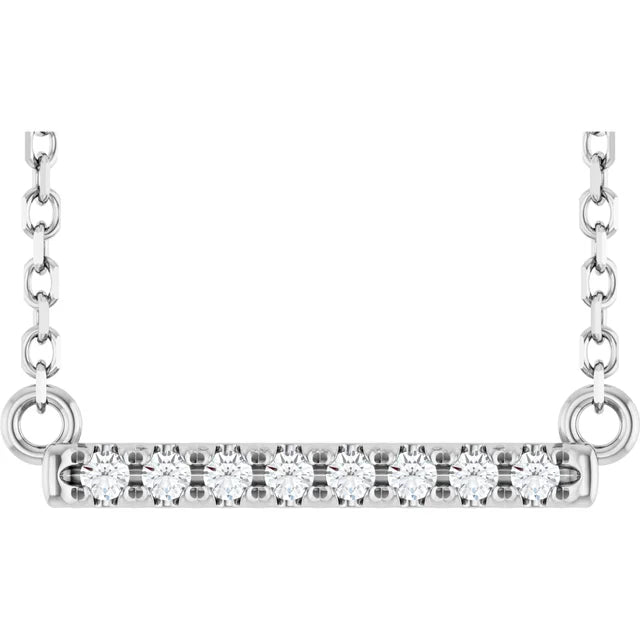 Sterlingsølv halskæde med diamantbar