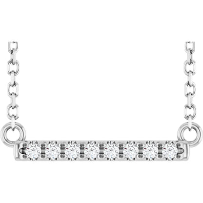 Sterlingsølv halskæde med diamantbar