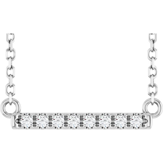 Sterlingsølv halskæde med diamantbar