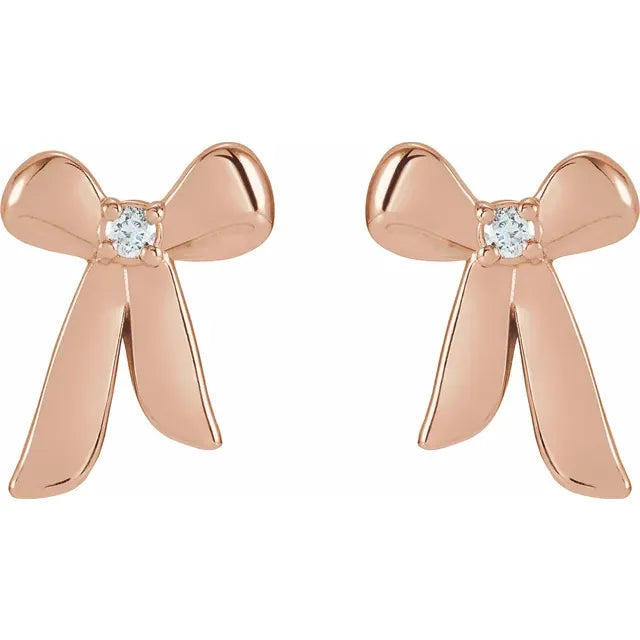 Sløjfe ørering med diamanter