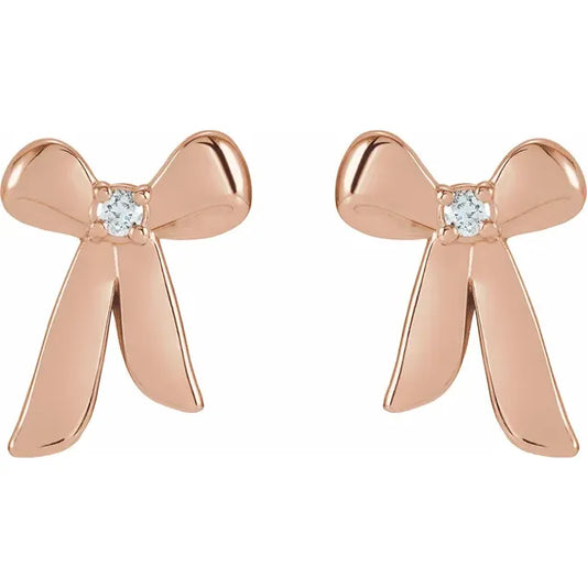 Sløjfe ørering med diamanter
