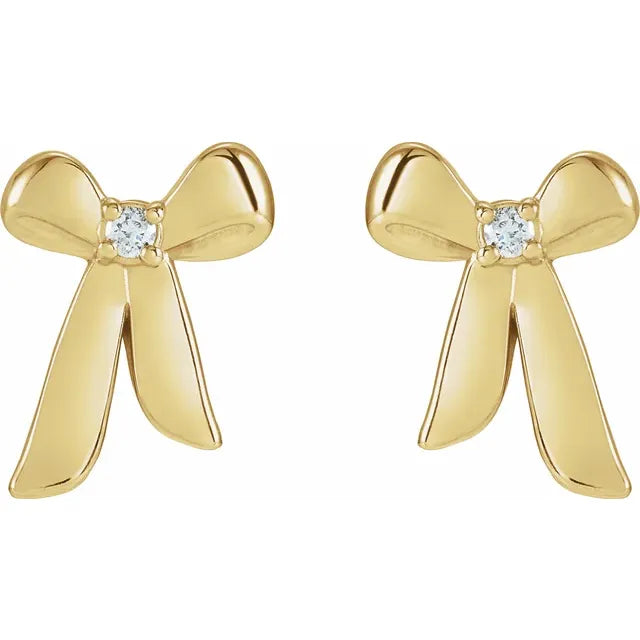 Sløjfe ørering med diamanter