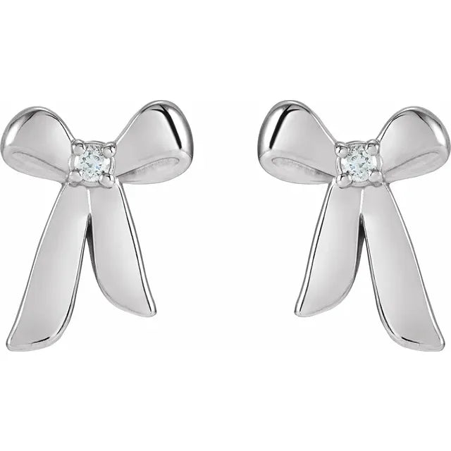 Sløjfe ørering med diamanter