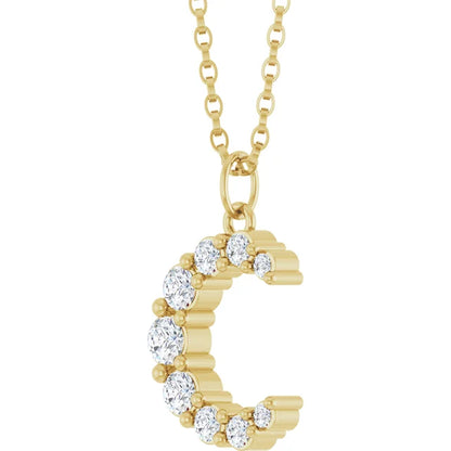 Celestial Moon halskæde i 14k guld med labgrown diamanter