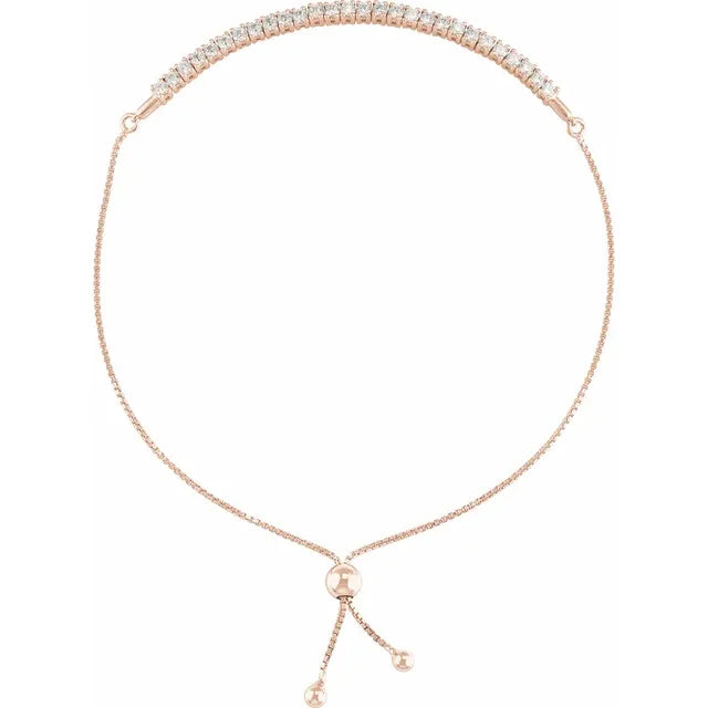 14kt guld Bolo Armbånd med diamanter
