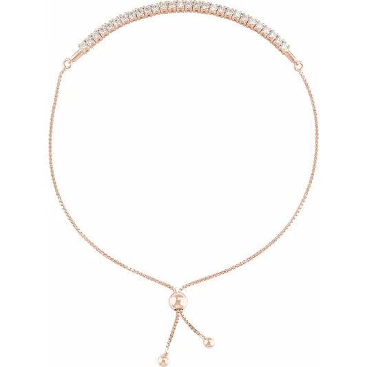 14kt guld Bolo Armbånd med diamanter