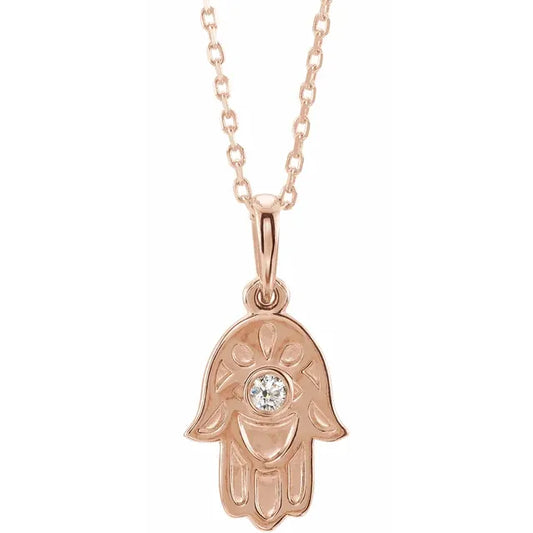 Halskæde med Hamsa og 0,03 CTW Diamant