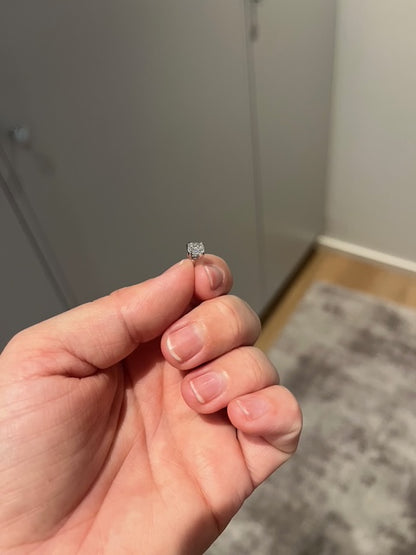 Solitaire Asscher Diamant Øreringe 14k guld