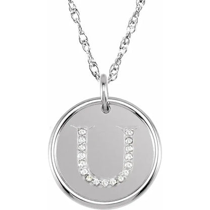 Sterlingsølv halskæde med diamant-initial vedhæng – Vælg Dit Bogstav