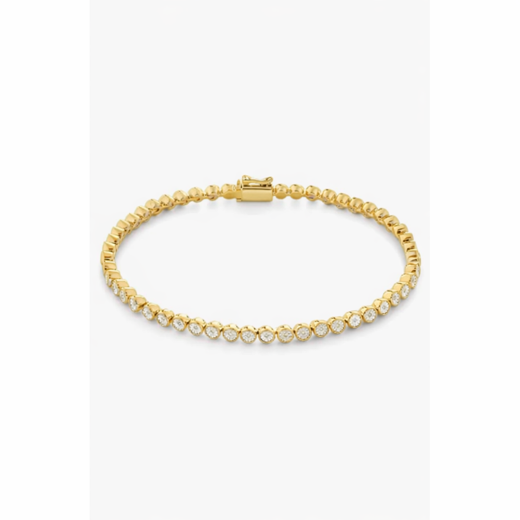 Tennisarmbånd Bezel - eksklusivt design med Moissanite ædelsten