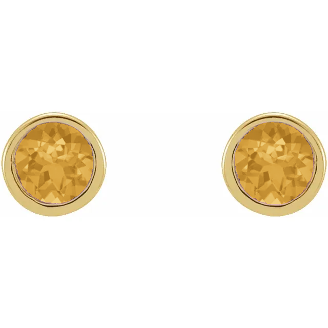 Petit Bezel 14kt Citrin