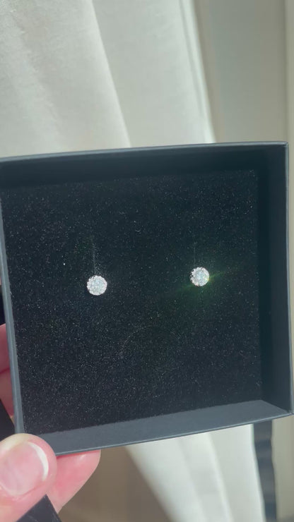 14k guldørering med diamanter og moissanite