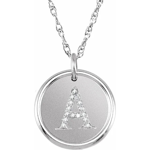 Sterlingsølv halskæde med diamant-initial vedhæng – Vælg Dit Bogstav