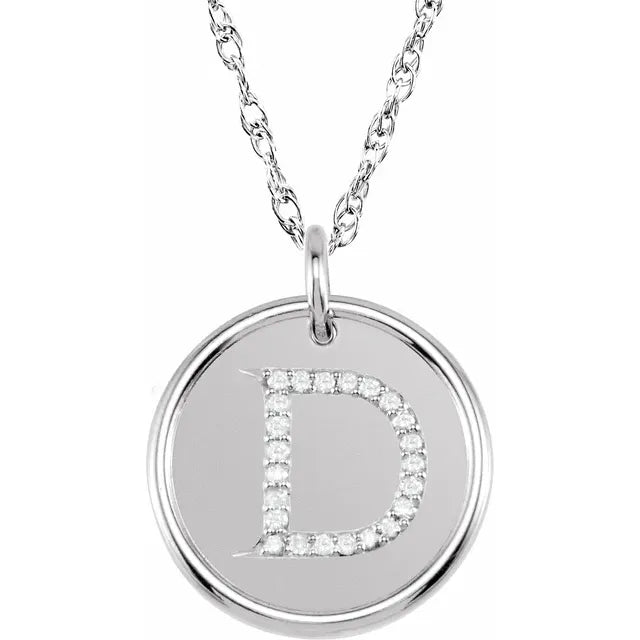 Sterlingsølv halskæde med diamant-initial vedhæng – Vælg Dit Bogstav