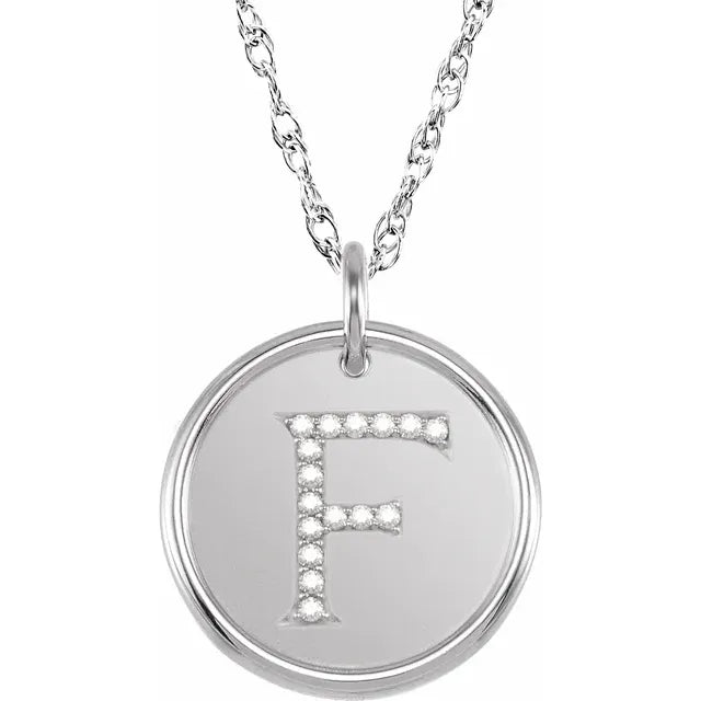 Sterlingsølv halskæde med diamant-initial vedhæng – Vælg Dit Bogstav
