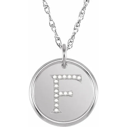 Sterlingsølv halskæde med diamant-initial vedhæng – Vælg Dit Bogstav