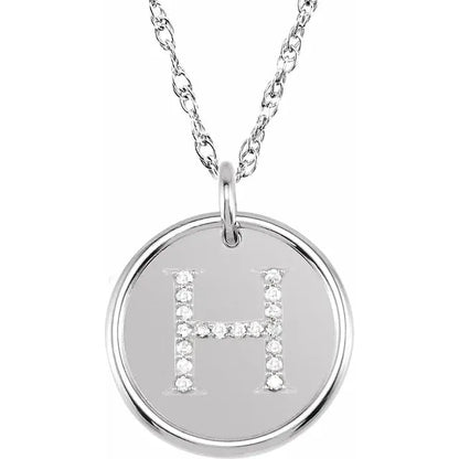 Sterlingsølv halskæde med diamant-initial vedhæng – Vælg Dit Bogstav