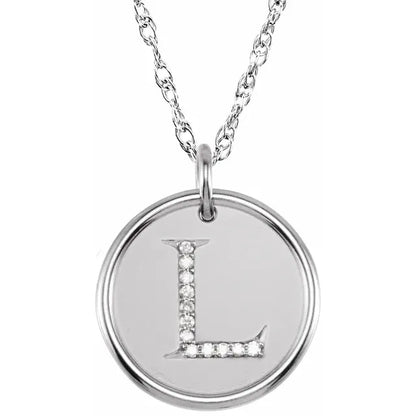 Sterlingsølv halskæde med diamant-initial vedhæng – Vælg Dit Bogstav