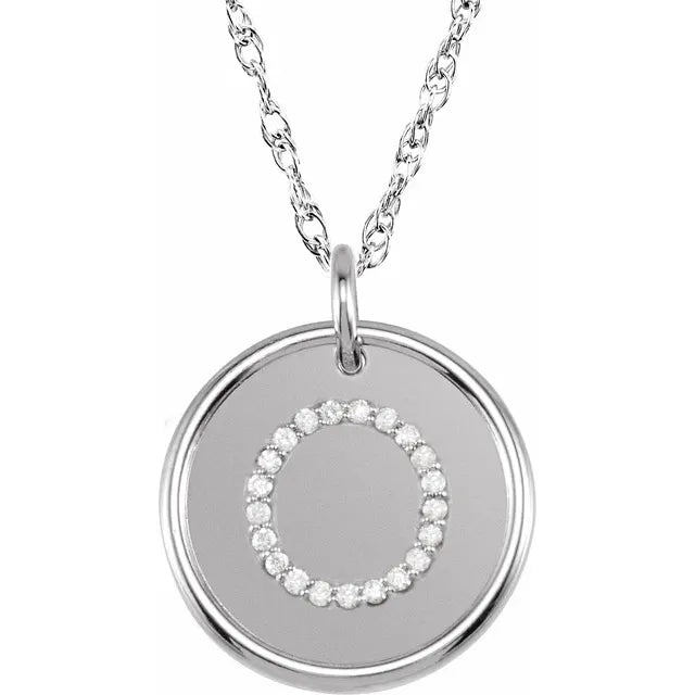 Sterlingsølv halskæde med diamant-initial vedhæng – Vælg Dit Bogstav