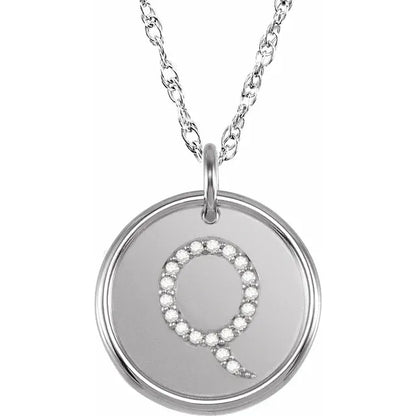 Sterlingsølv halskæde med diamant-initial vedhæng – Vælg Dit Bogstav