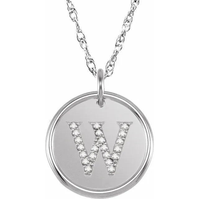 Sterlingsølv halskæde med diamant-initial vedhæng – Vælg Dit Bogstav